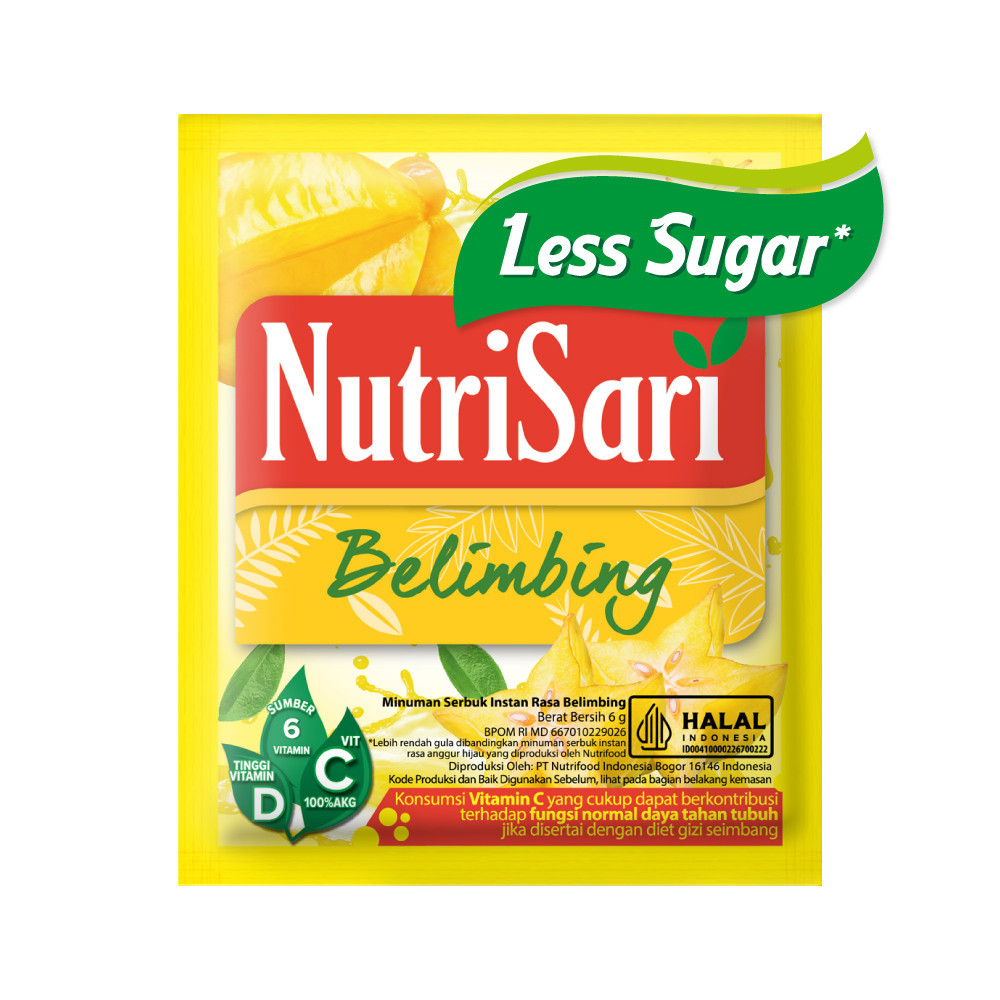 

Nutrisari Less Sugar Belimbing Sachet 6 gram