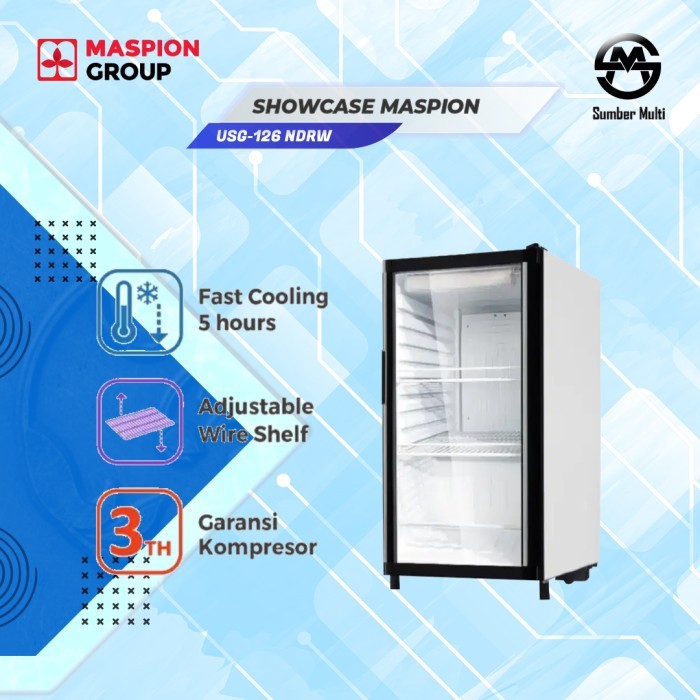 Maspion lemari pendingin showcase USG-126 - kurir toko