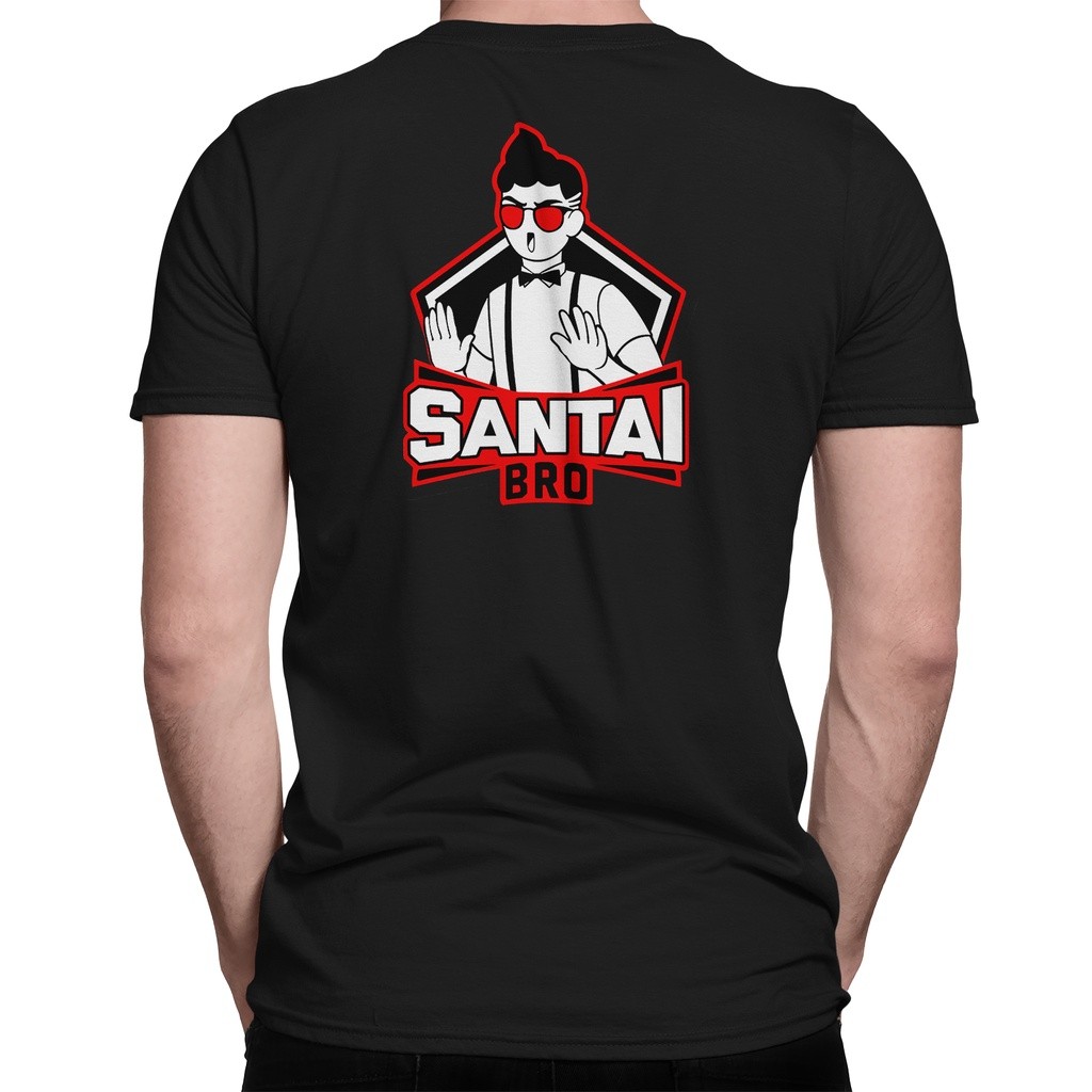 Kaos EMOTE SANTAI BRO Geek Fam Mobile Legends Emot ML MLBB Legends Lengan Pendek Hitam Combed 30S