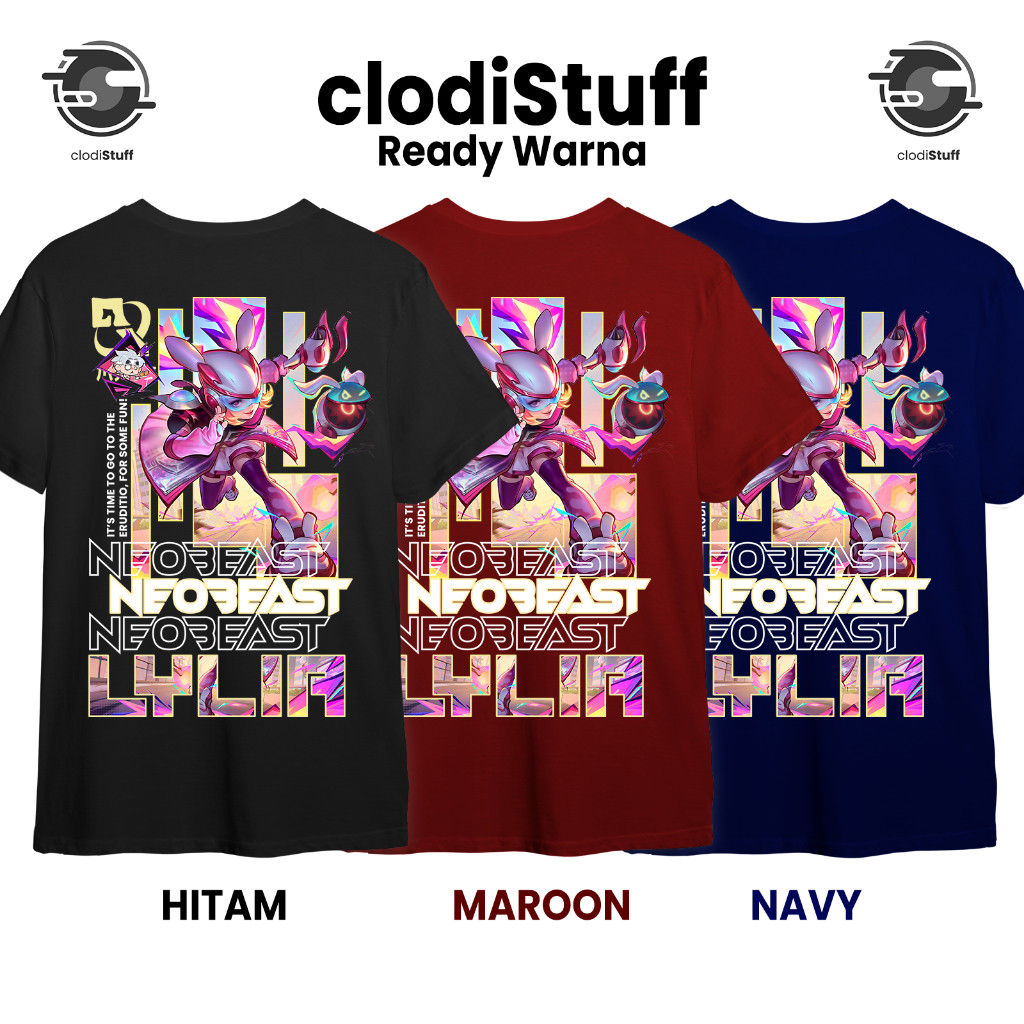 Kaos LYLIA NEO BEAST Skin Mobile Legends MLBB Lengan Pendek Hitam Combed 30s Distro Pria Wanita