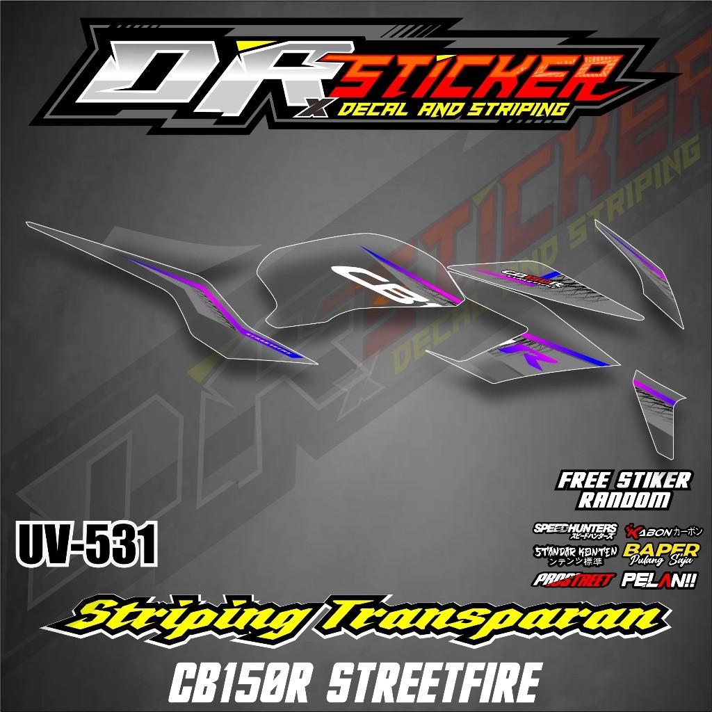 [New Arival] Striping Transparan List Variasi CB150R STREETFIRE  - Sticker  Honda  CB150R STREETFIRE