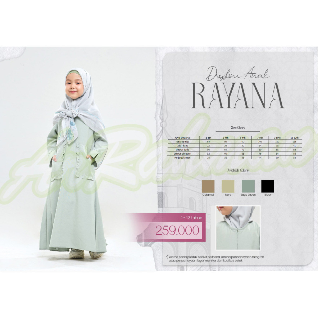 DISKON Rabbani - Dresslim Anak Sarang Rayana Sarimbit / Gamis Dresslim Anak Rabbani Terbaru Original