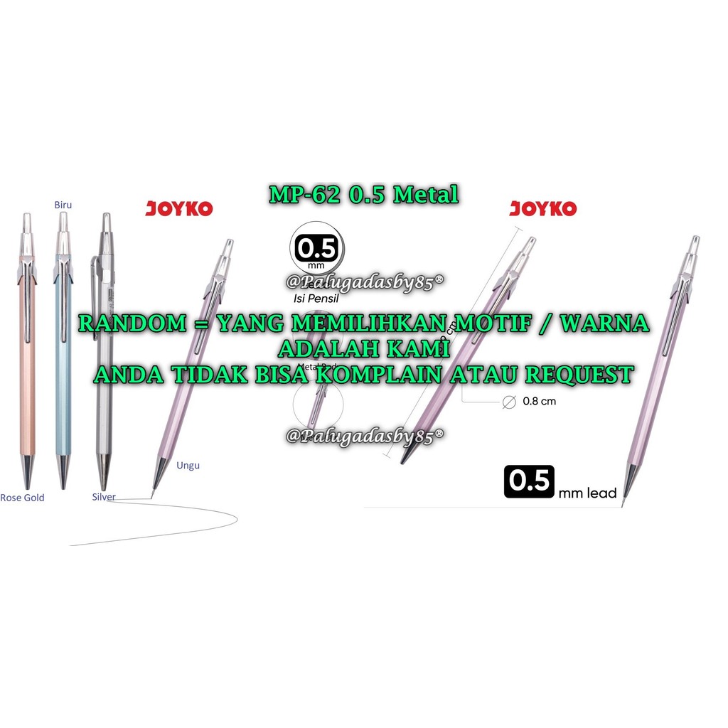 

(1 Biji) GROSIR Pensil Mekanik JOYKO MP-62 0.5 mm / Mechanical Pencil Joyko MP-62 0.5 mm (1 Biji)