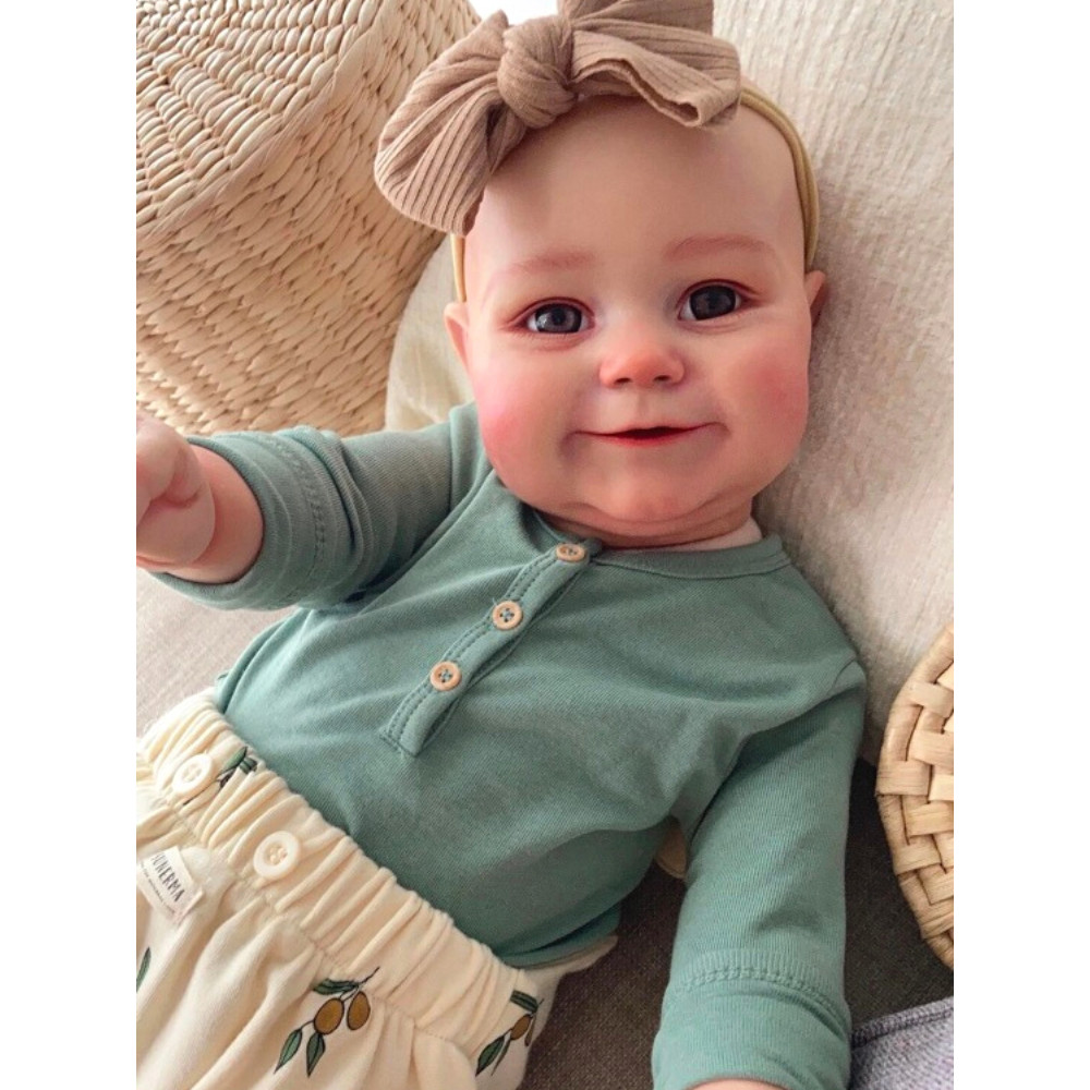 

50CM Reborn Girl Maddie Full Vinyl Body Washable lifelike Newborn Doll Flexible 3D Skin Tone with Veins premie Doll
