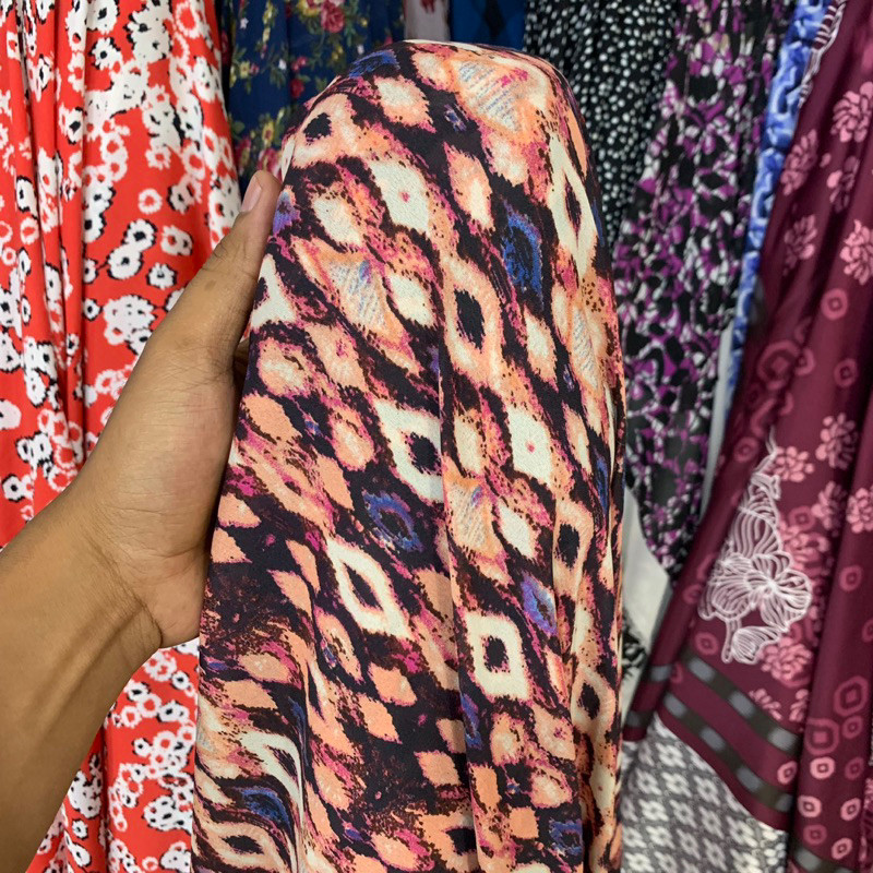 kain - kain bahan motif - kain zara crepe laura - kain zara crepe motif etnik