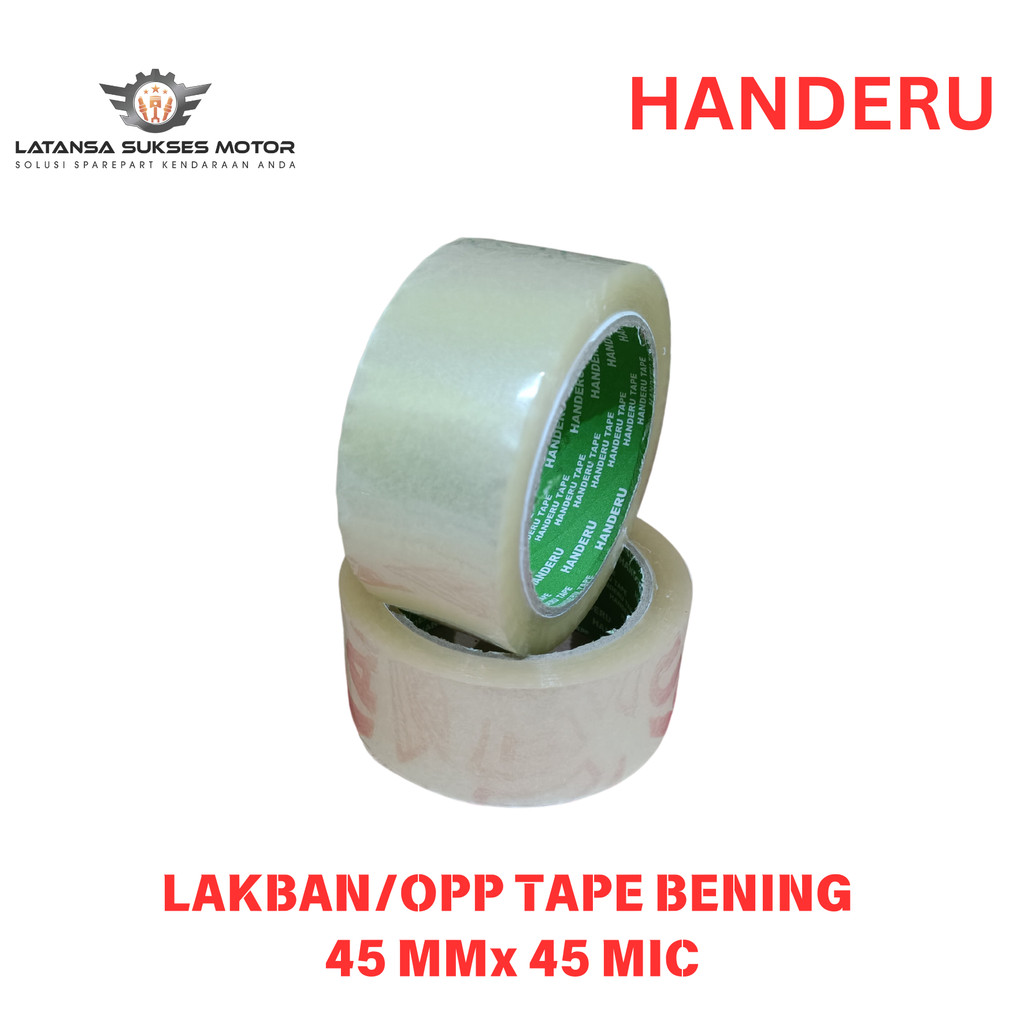 

HANDERU LAKBAN OPP TAPE BENING CLEAR 45 mm X 45 Mic