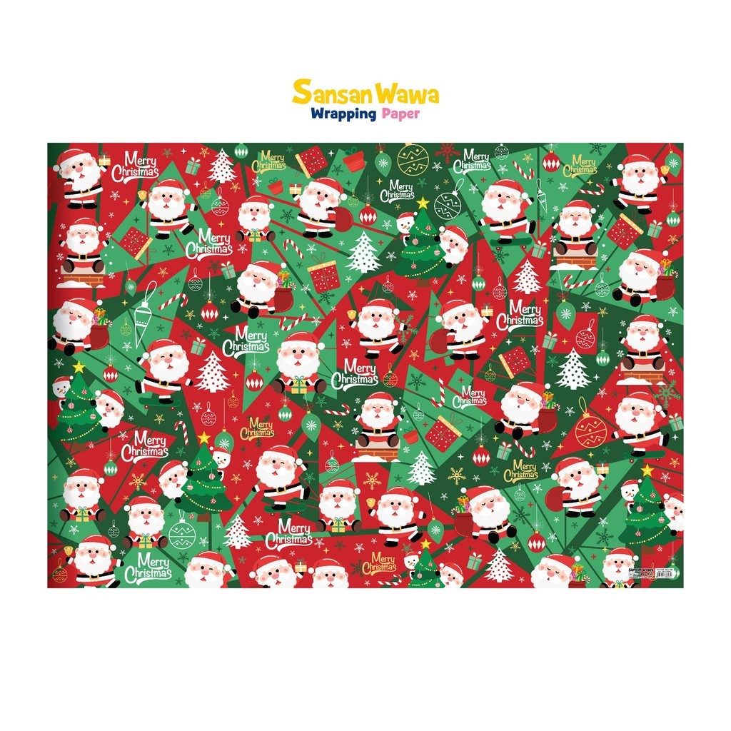 

Kertas Kado Sansan Wawa Jumbo - motif natal isi 5 pcs / motif