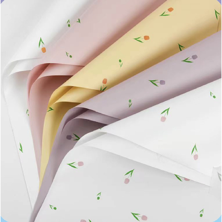 

Flower Wrapping Tulip Cellophane Waterproof Kertas Bunga Bucket Ecer 1 Lembar