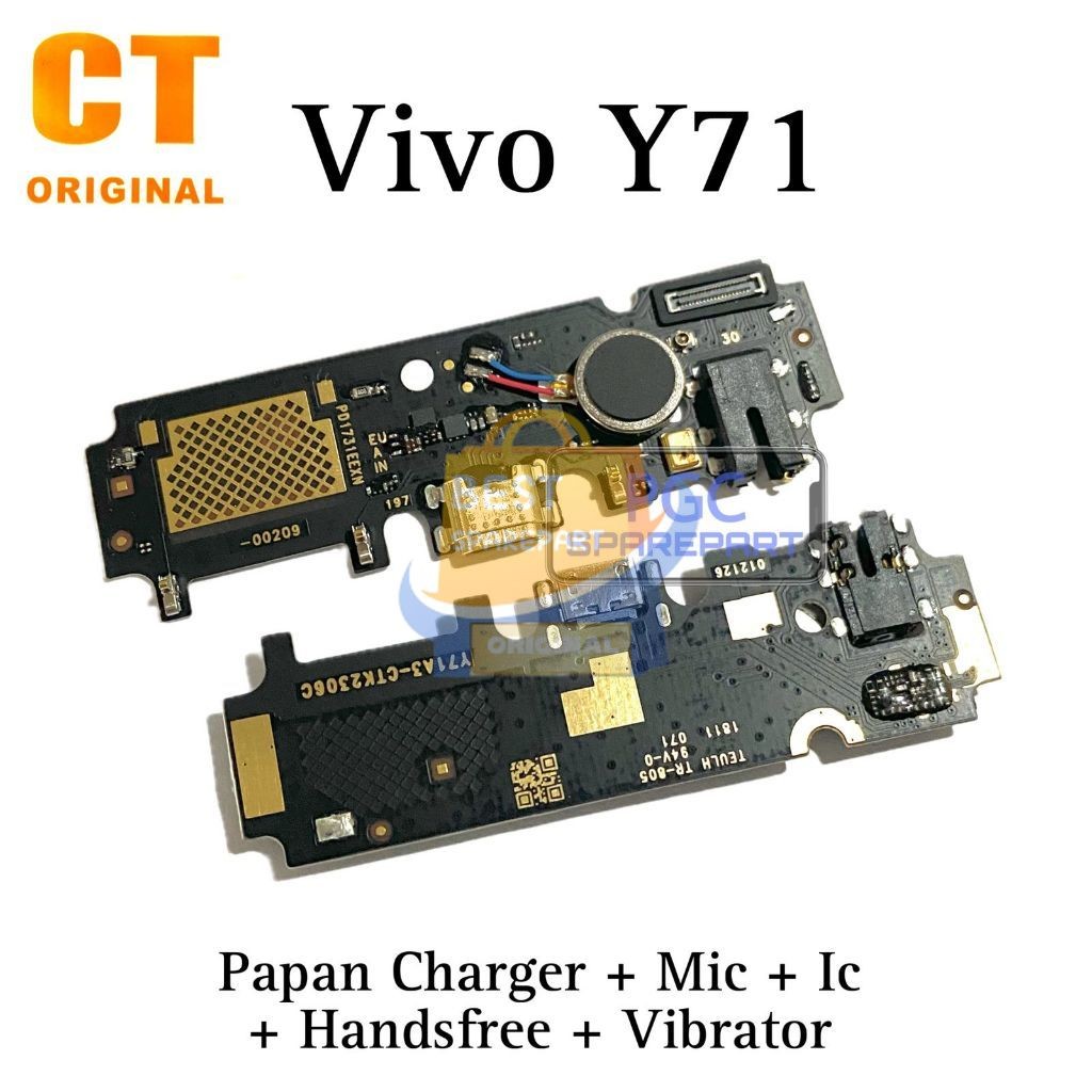 Original  Ada IC - Papan PCB Connector Charger + MIC + Handsfee + Vibrator Vivo Y71 / 1724 / 1801i -