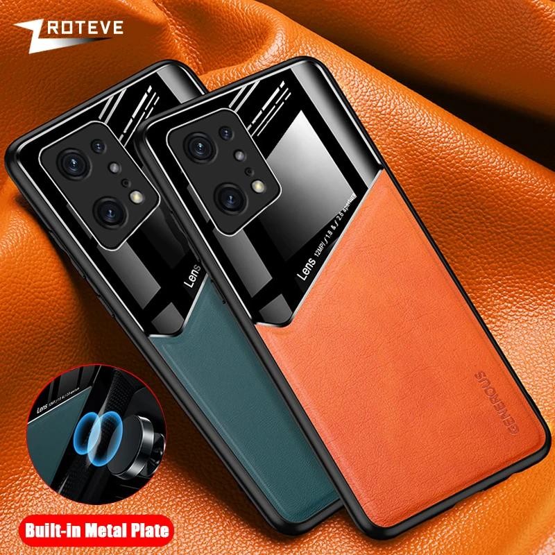 Casing HP OPPO FindX5 Pro Mirror PU Kulit Mobil Magnetic Hisap Holder Hard PC Cover Untuk OPPO Find 
