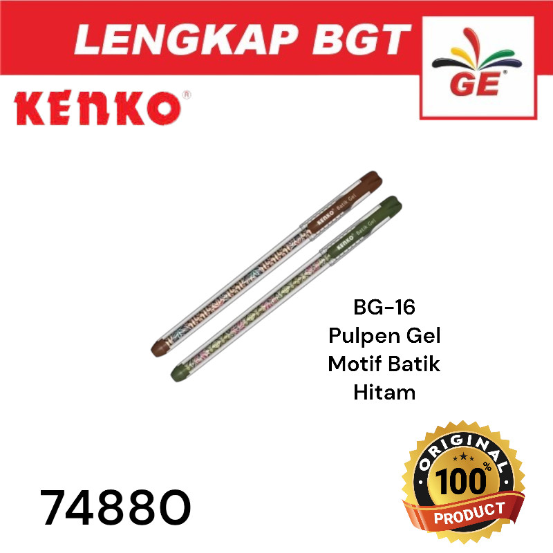 

Pen Gel batik Kenko 0,5 mm BG-16 Hitam - 74880