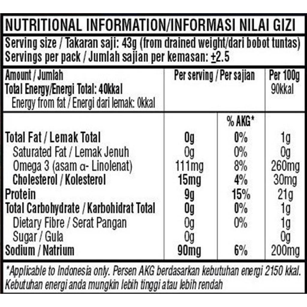 

RB Ayam Brand Tuna Flakes Light In Water 150 Gr Serpihan Tuna Dalam Air Halal