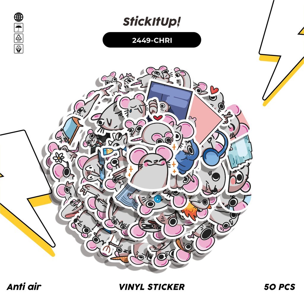 

COD✨ 50 Pcs Stiker FUNNY CHARACTER CUTY CHRISSY STICKER PACK 01 Lucu Anti Air Untuk Dekorasi Notebook Sepeda Skateboard Handphone DIY