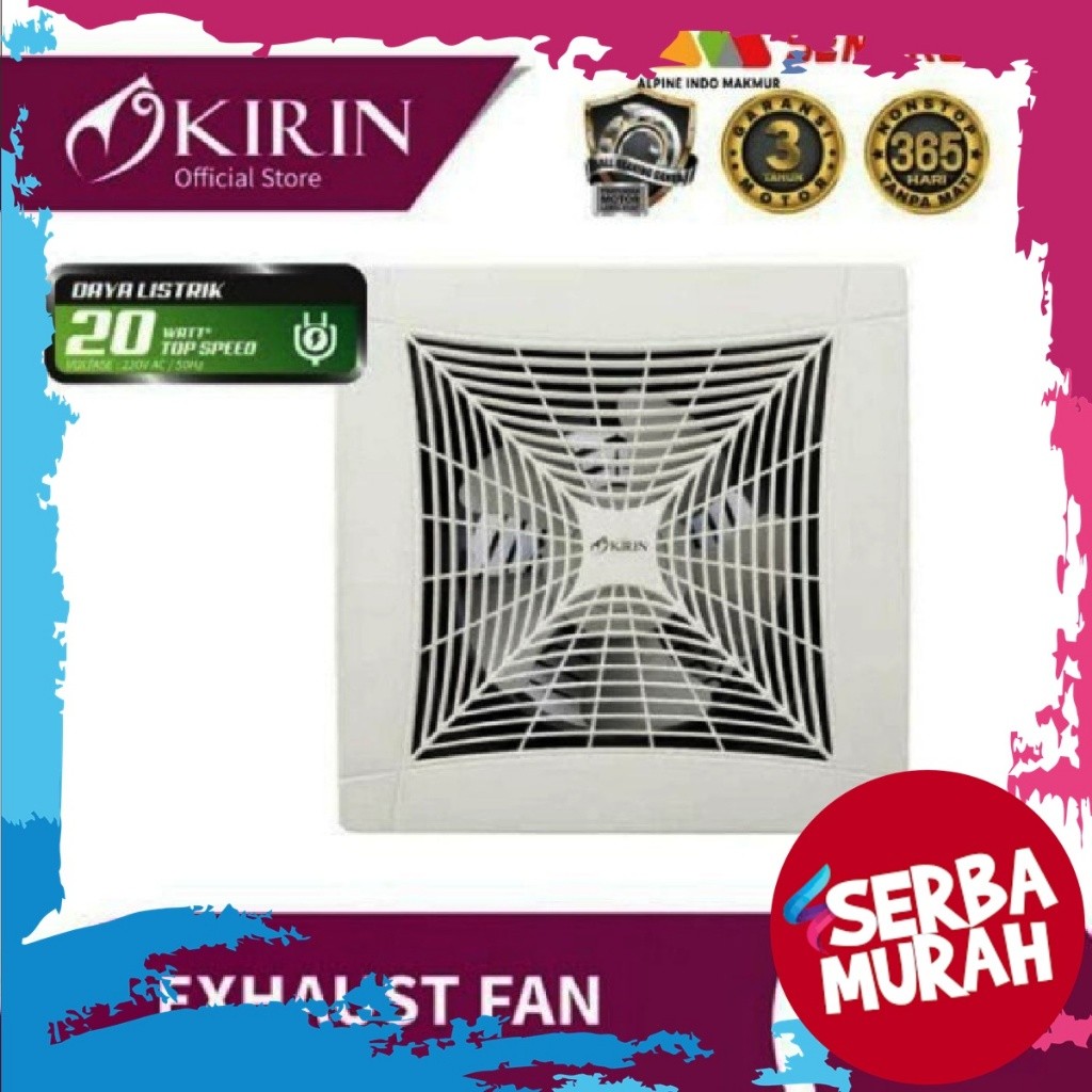 Kirin Exhaust Fan 10 inch Kipas Pembuangan Hisap KXF 10N1 10 inch Putih