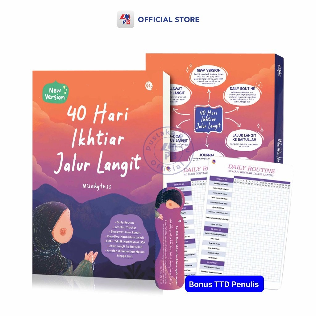 Buku 40 Hari Ikhtiar Jalur Langit (New Version) - Nisahytnss / WahyuQolbu / PT KAWAH MEDIA PUSTAKA K
