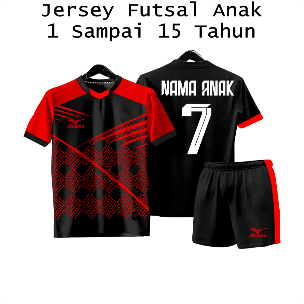Baju Bola Sablon Nama + Nomor Jersey Futsal Custom Anak Anak Jersey Bola Custom Nama Anak S07