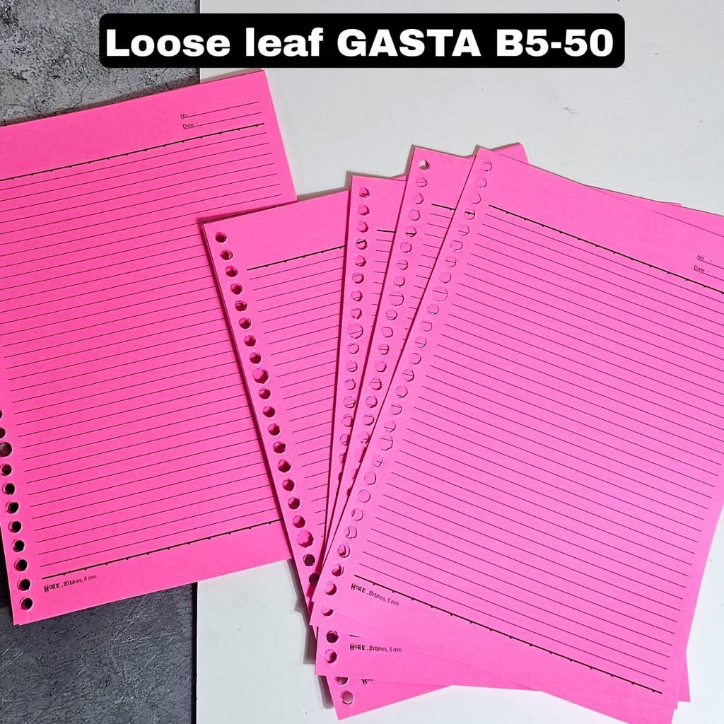 

MJ Loose Leaf Gasta B5-50 80gr Warna/Kertas Binder/Isi Binder