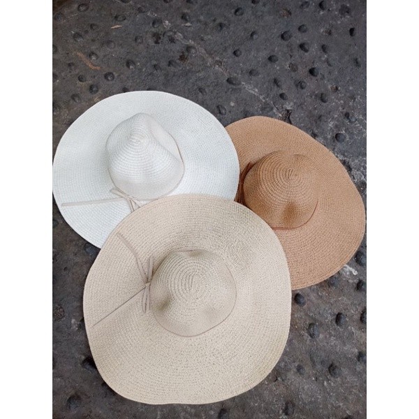 COD TOPI PANTAI WANITA TOPI LEBAR TOPI ANYAMAN ROTAN IMPORT