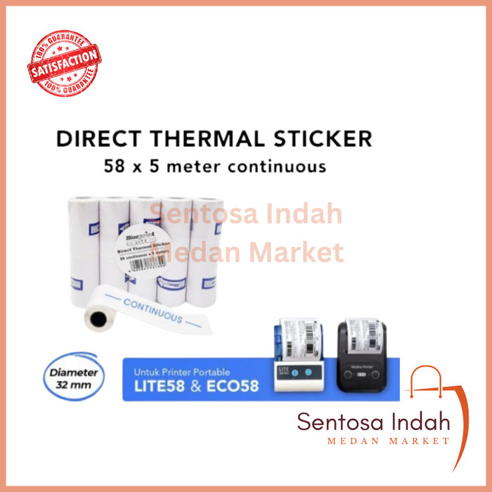 

Blueprint Direct Thermal Sticker 58 mm Continuous 5 Meter (1 Roll)
