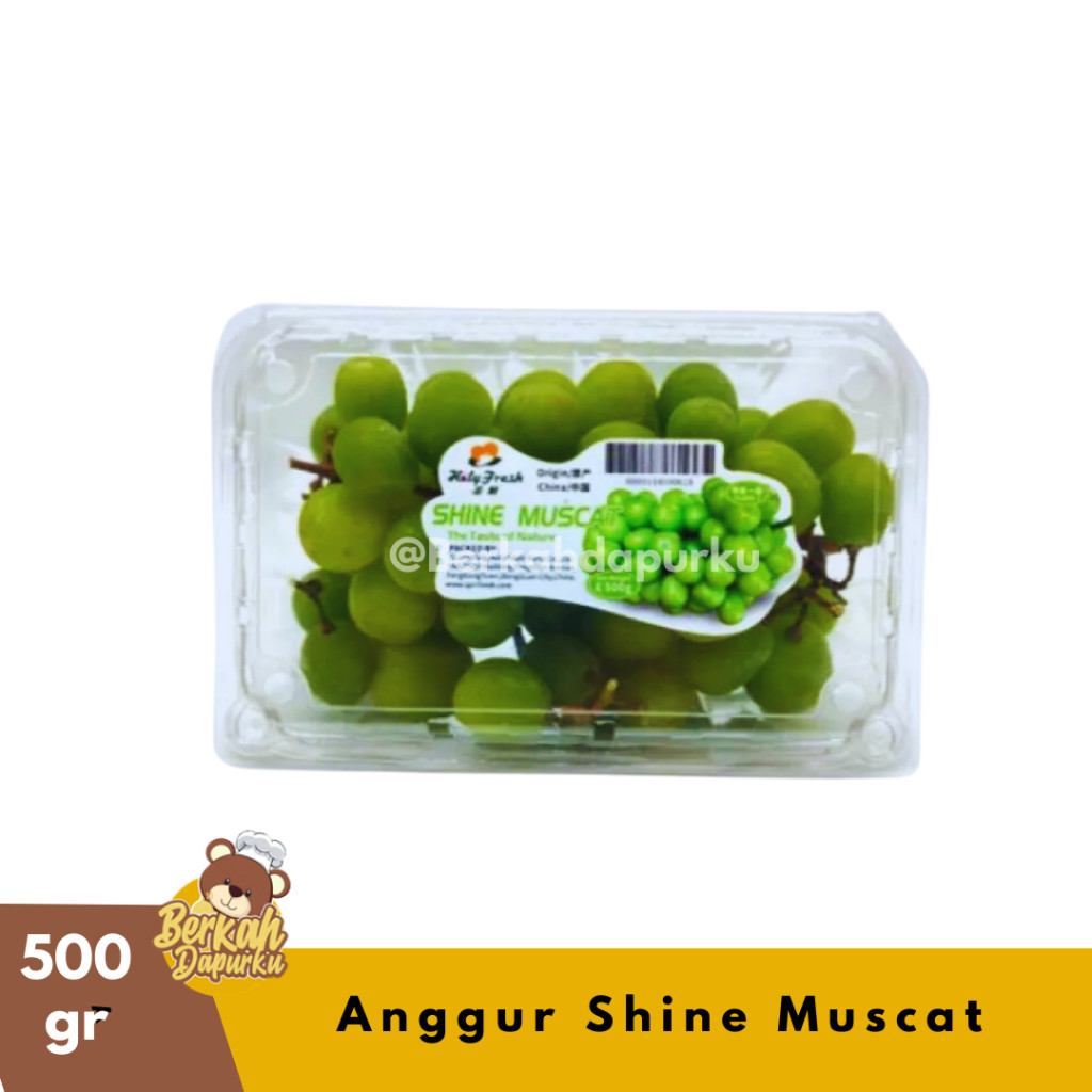 

Anggur Shine Muscat Pack 500g Buah Manis Termurah