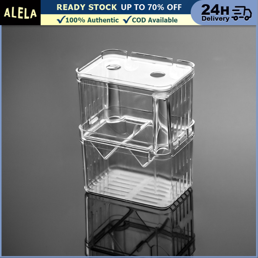 Box Karantina Ikan Besar Kecil Akrilik Box Aklamasi Aquarium Breeding Box Ikan Cupang Guppy