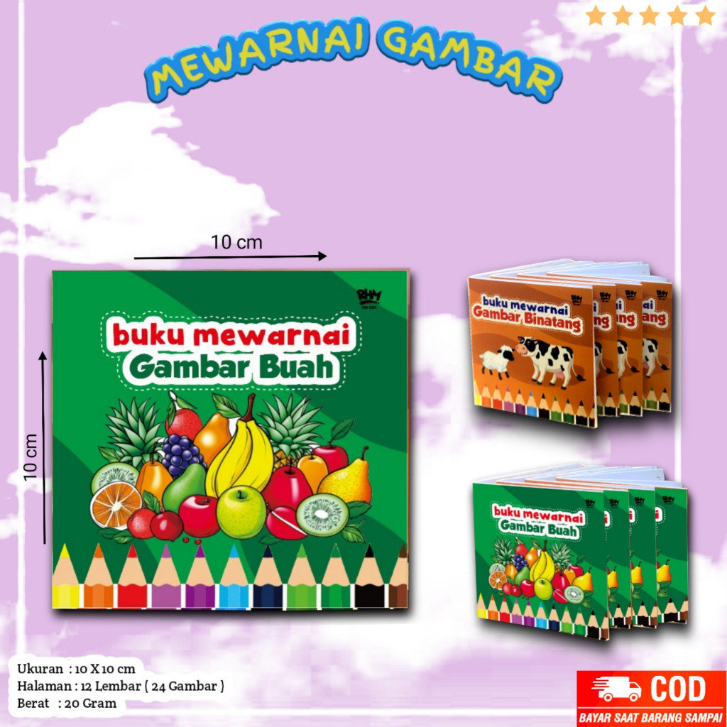 

Mini Book - Buku Mini Mewarnai / Mewarnai Anak /novel saya