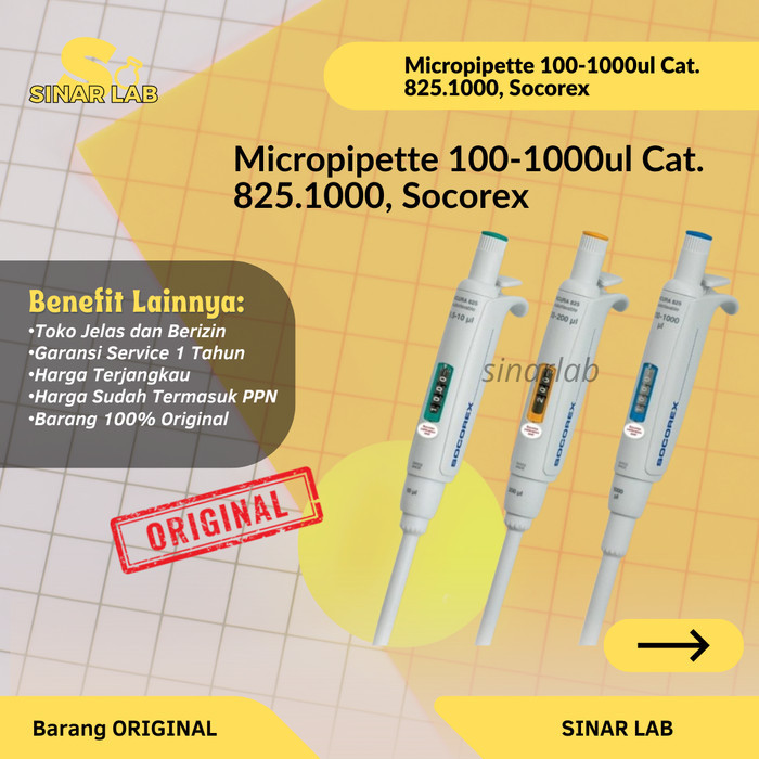Micropipette 100-1000ul Cat. 825.1000, Socorex