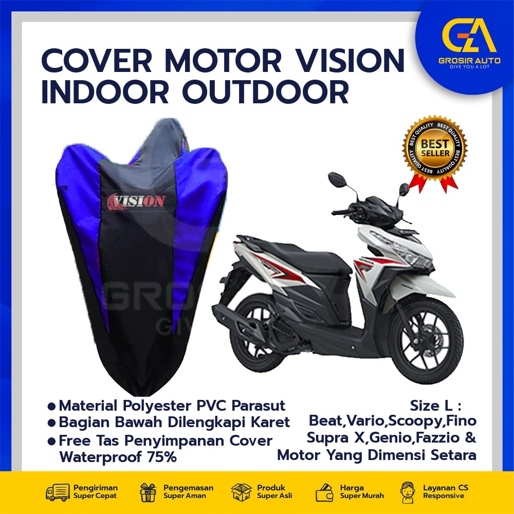 New Sarung Motor Vario Anti Air Vision / Cover Selimut Penutup Sarung Mantel Motor Honda Vario 125