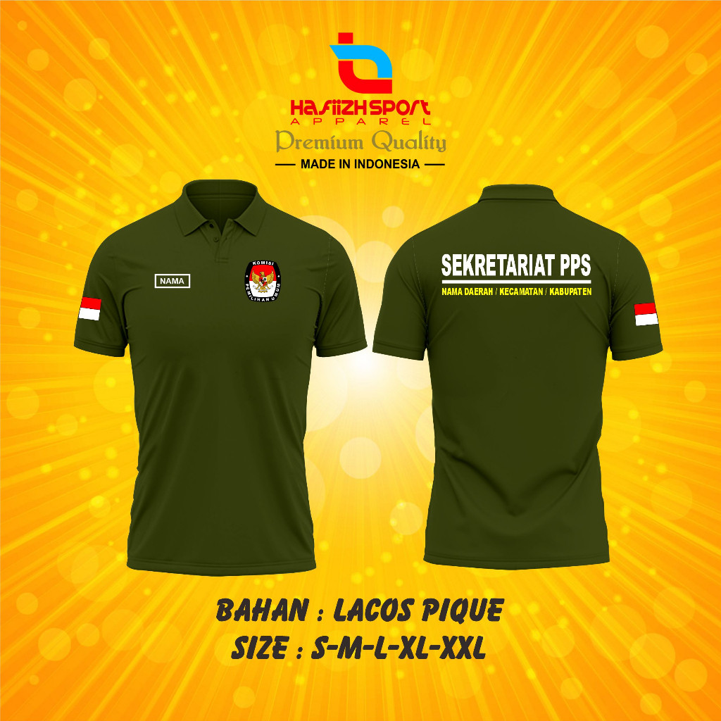 KAOS POLO SEKRETARIAT PPS PANITIA PEMILIHAN SUARA BISA CUSTOM NAMA / POLO KERAH SEKRETARIAT PPS / KA