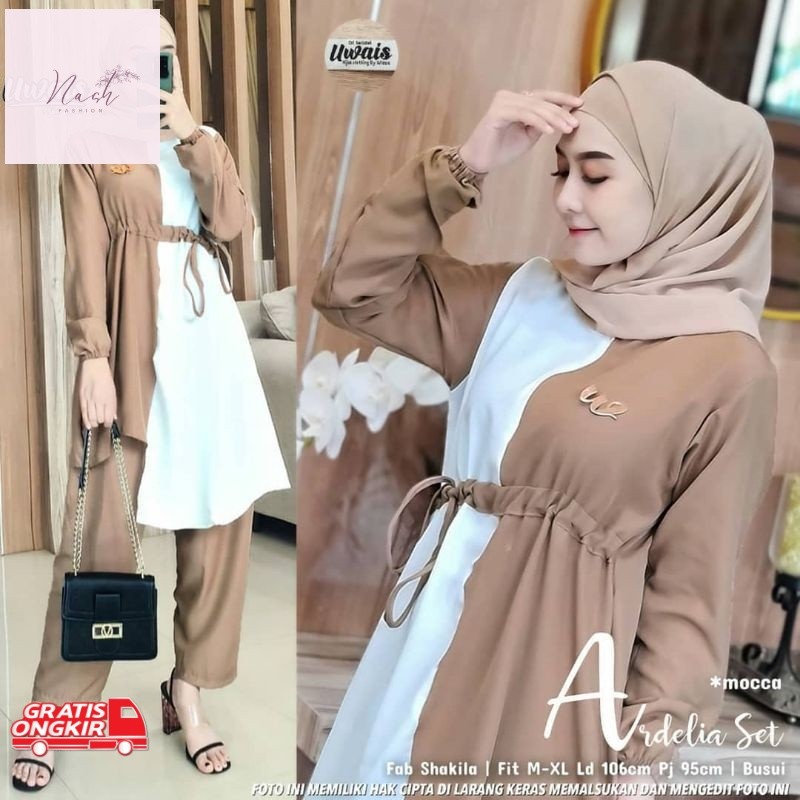 Baju Korea / baju setelan ardelia korean style setelan terbaru one set wanita kekinian set 2in1 rema
