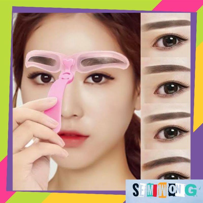 Cetakan Alis Gagang 8 IN 1 Eyebrow Template Kit Praktis 8in1 Pencetak Alis 8 Bentuk Alis Stamp Alis 