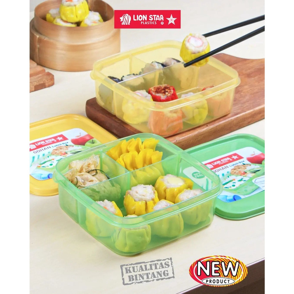 { SB-66 } Kotak Makan Tempat Makan Sekat Lunch Box Gohan 101 Lion Star