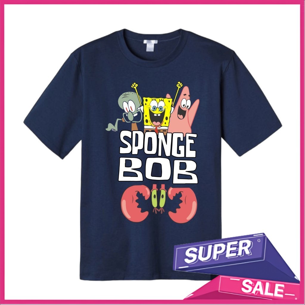 HK Baju Kaos Anak Kartun Spongebob Squarepants Usia 1-10 Tahun Bahan Adem Katun Combed 30s Fashion K