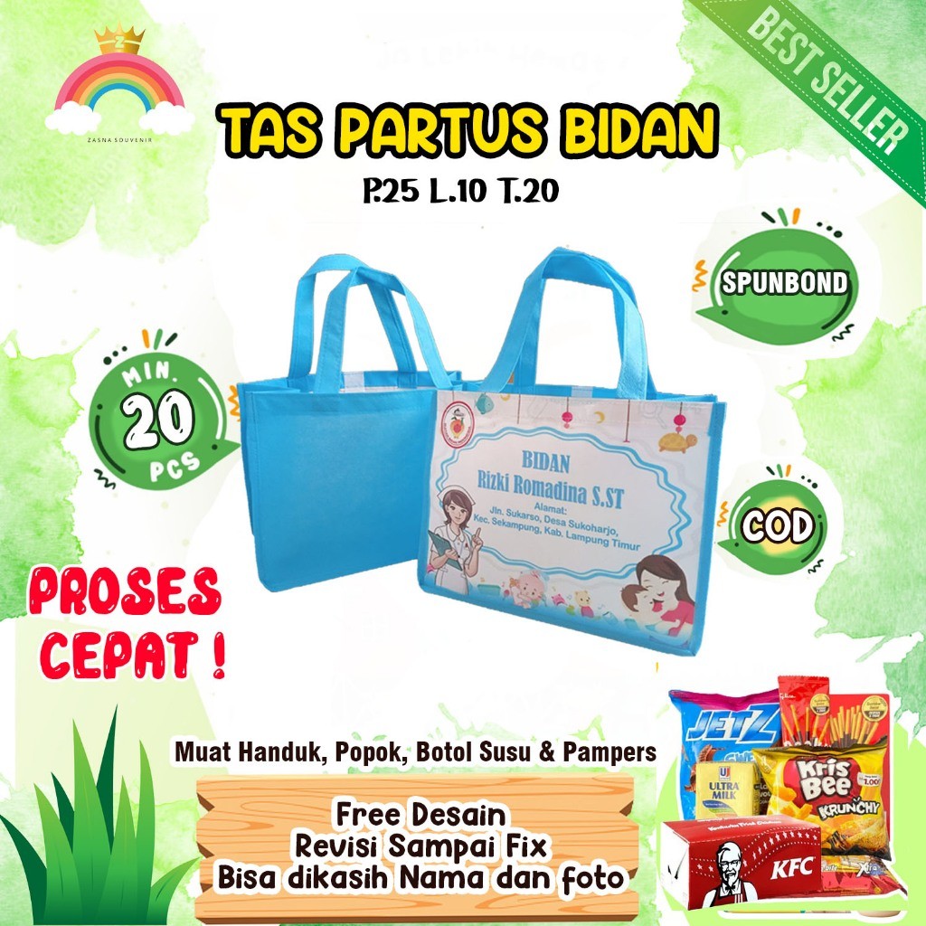 

COD) Tas Souvenir Bidan Cantik Murah Bisa Custom Nama dan Foto/Logo Klinik Puskesmas Rumah Sakit (COD)