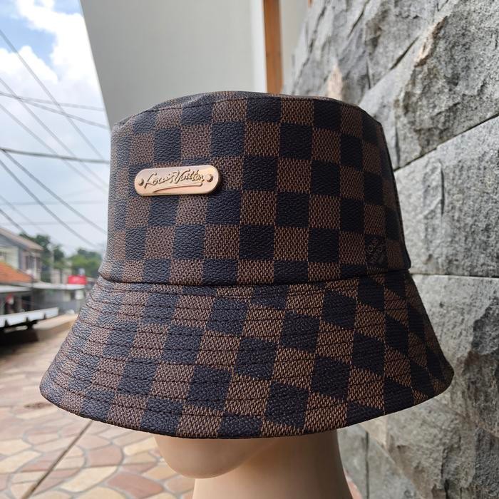 BUCKET HAT PREMIUM Lv CEWE COWO - Cklt Kotak Gold