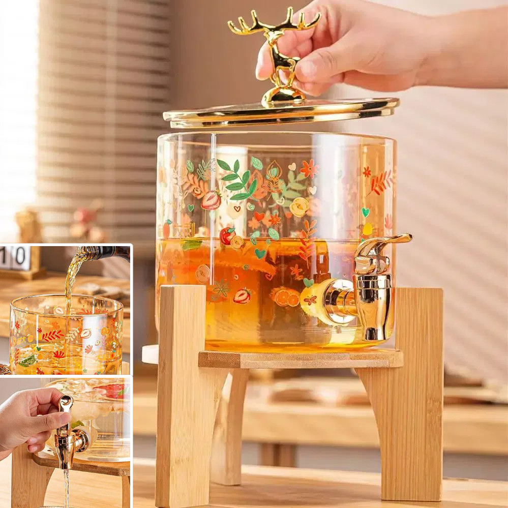 Dispenser kaca imut dan cantik/Dispenser Estetik Dispenser Air Kaca Sultan| Ketel Air Kaca/Uk 2,6L