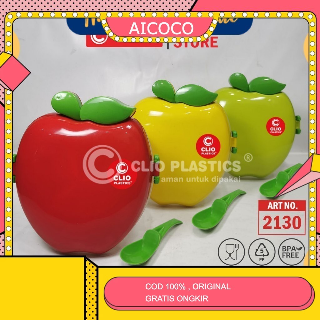 AICOCO HOUSEWARE - (GROSIR ) Lunchbox APPLE - Kotak makan karakter buah untuk anak TK - tempat bekal