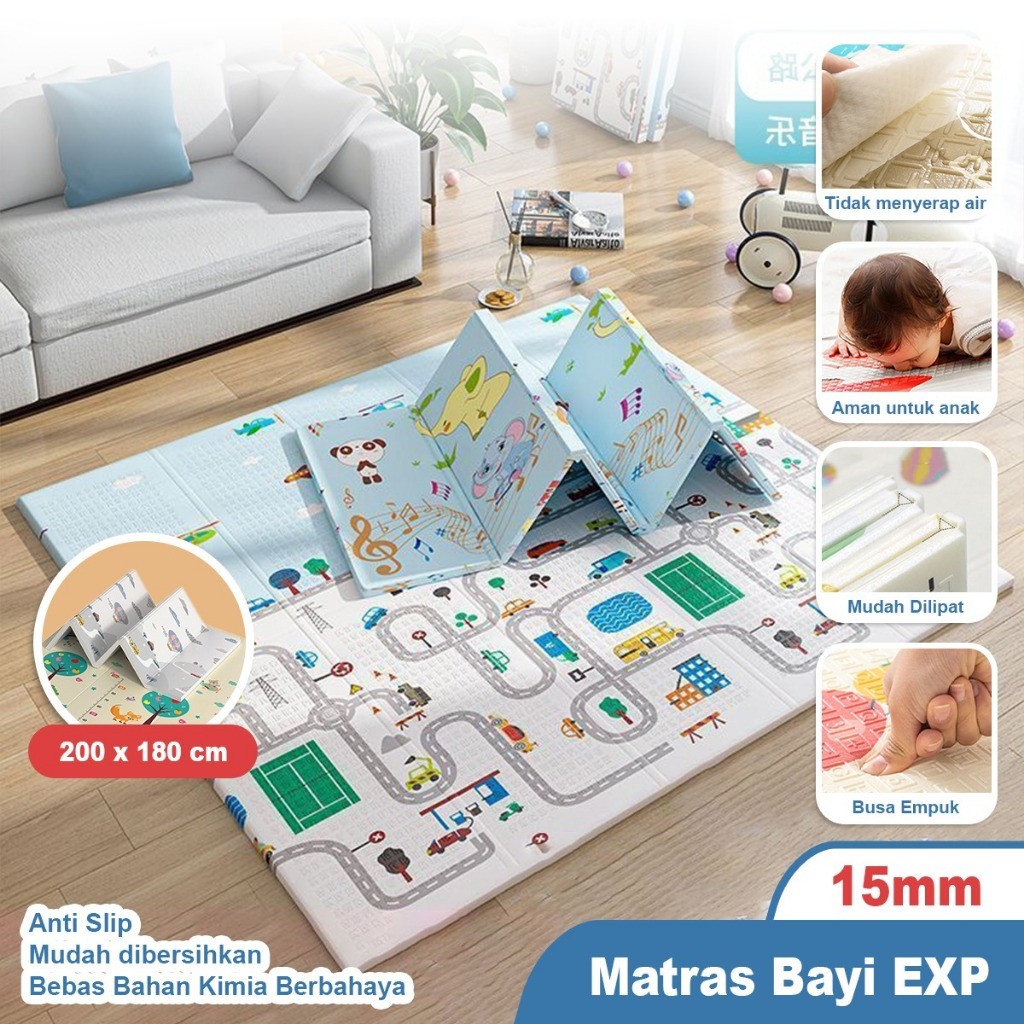 Playmat Bayi Tebal 10mm Bahan XPE Matras Anak Playmate Baby