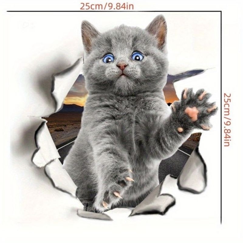 

Stiker Gambar Kucing Lucu 3d Size 18x29 Print Cut