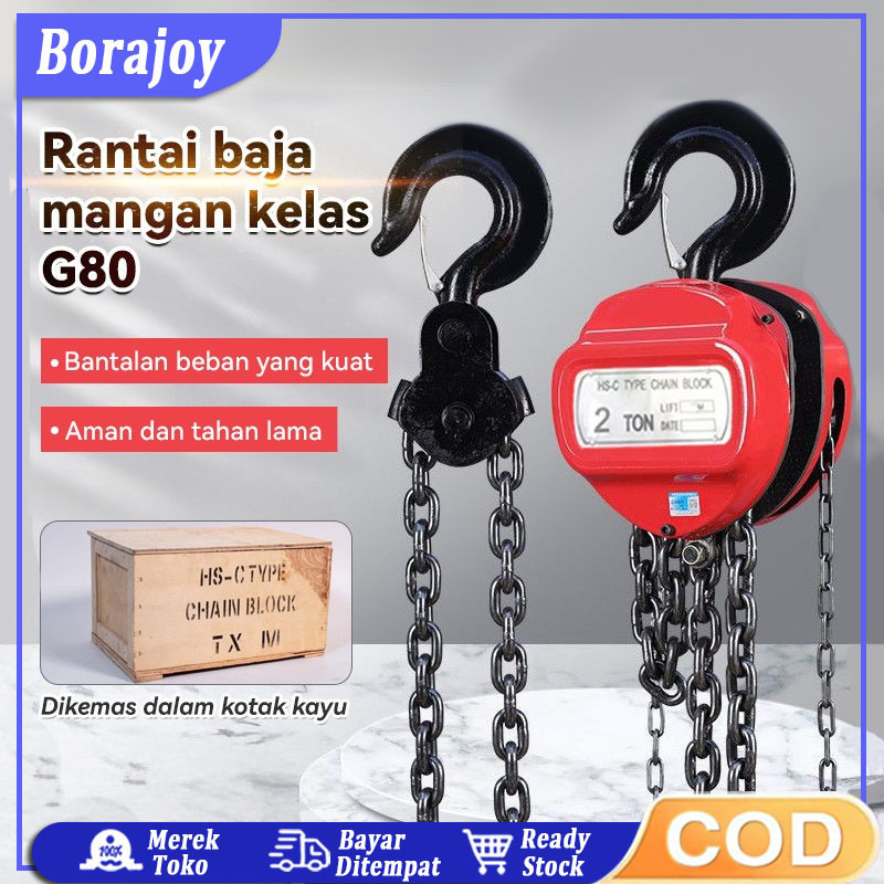 

Chain Block / Takel / Katrol 1 Ton x 6 Meter/ 2 Ton x 6 Meter