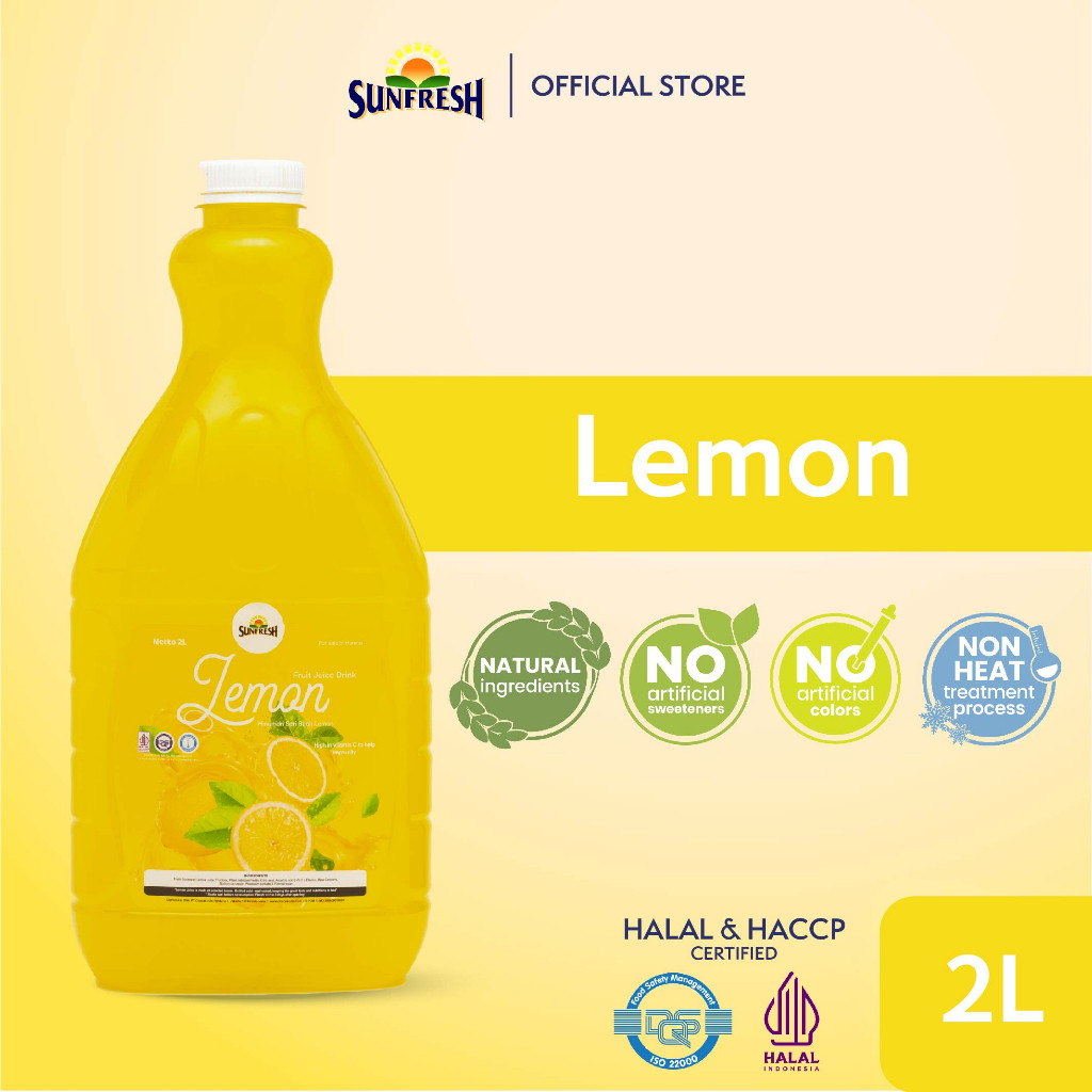 

Sunfresh Daily Lemon Juice 2 Liter Mengandung Vitamin C, A & B6 - Jus Buah Sari Lemon Asli