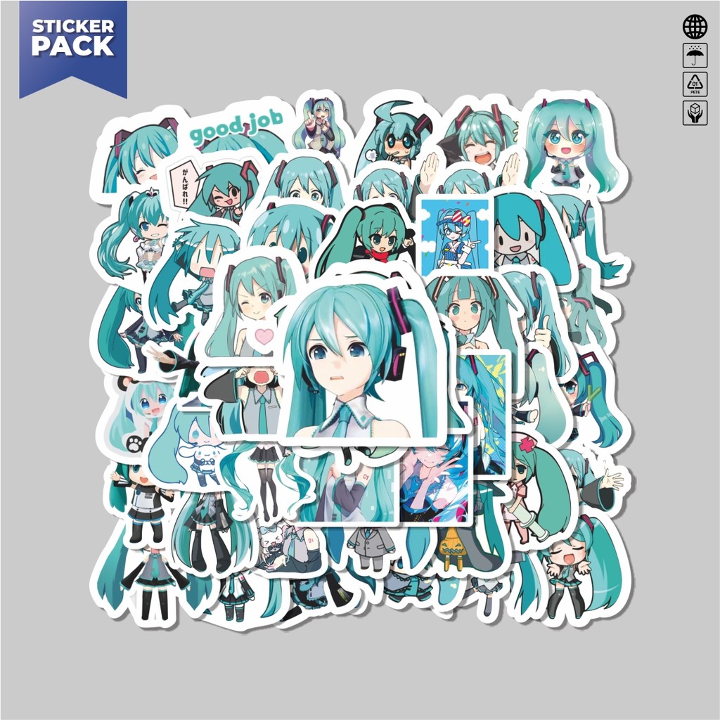 

[100PCS]Stiker Pack Stiker Anime Hatsune Miku Aesthetic Vinyl Anti Air Dekorasi Sticker Laptop Buku Journal Koper Helm Casing HP Gitar Helm Skateboard