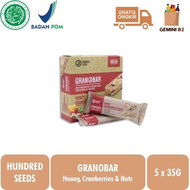 

Hundred Seeds Granobar Granola Bar 5x29gr HALAL - Honey Cranberry