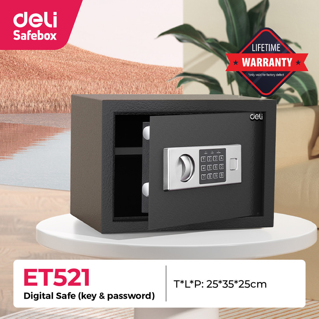 

Brankas Digital DELI ET 521 / Safe Deposit Box Hotel Rumah / Electronic Cash Box ET521CO
