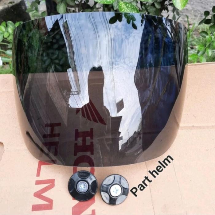 Kaca helm honda scoopy new +ring baut 2021-2023-sekarang - Hitamdatar+Ring