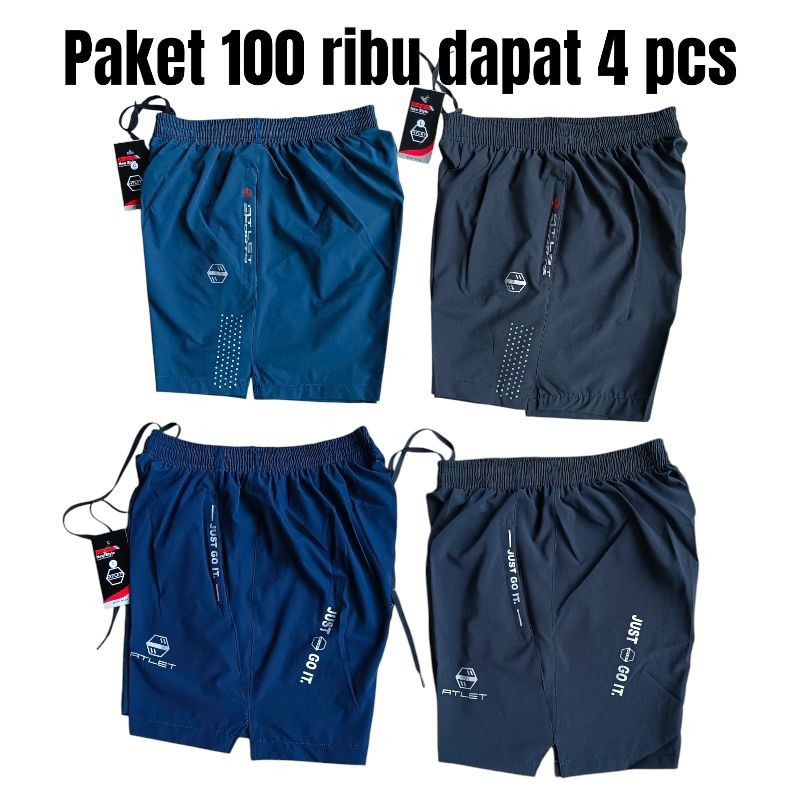 Zam&Gan Sport Paket 100ribu dapat 4pc Celana pendek running pria gym jogging volly futsal