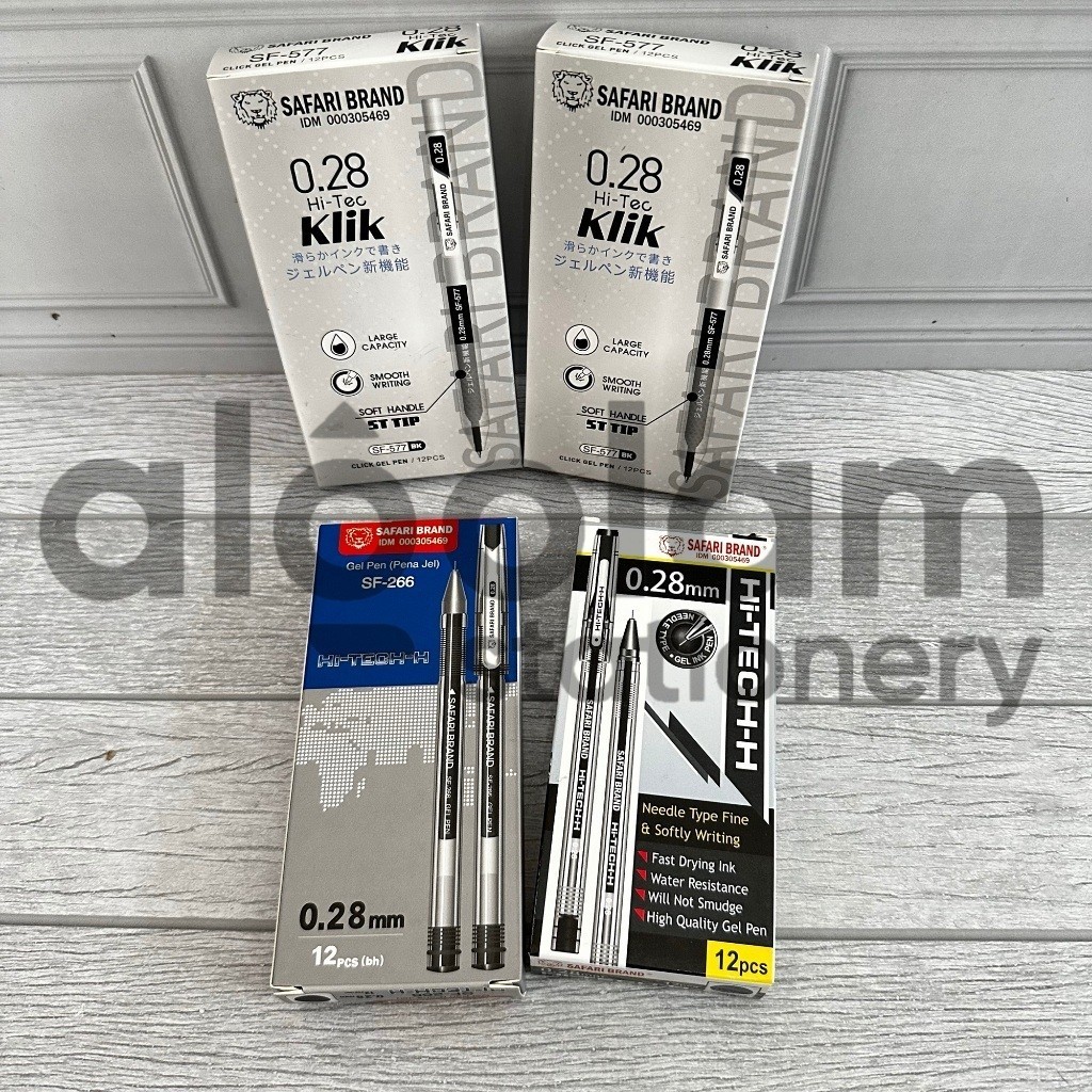 

SELUSIN ( 12 PCS ) Pulpen Hi-Tech-H Hitech Hitec Safari 0.28 mm Gel Pen Hi-Tech-H Safari 0.28mm