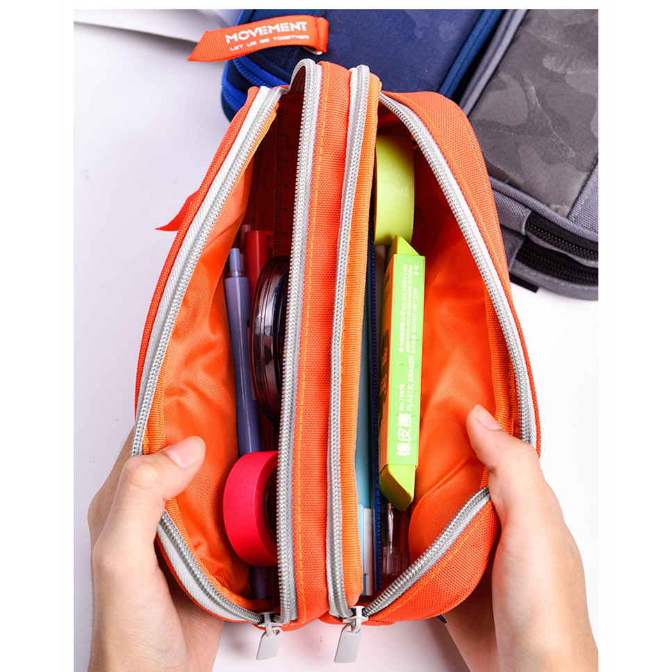 

Double zipper camouflage canvas pencil case Boys pencil bag School stationery bag Student pen case School supplies storage bags