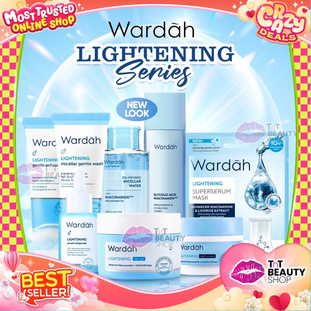 Wardah Lightening Face SERIES | Serum - Toner - Whip Facial - Micellar Gentle Wash | TnT Beauty Shop
