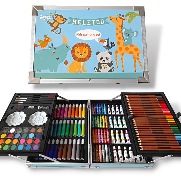 

CRAYON ART SET 145PCS / KOPER SET CRAYON MEWARNAI / ALAT TULIS ANAK - BLUE ZOO 145